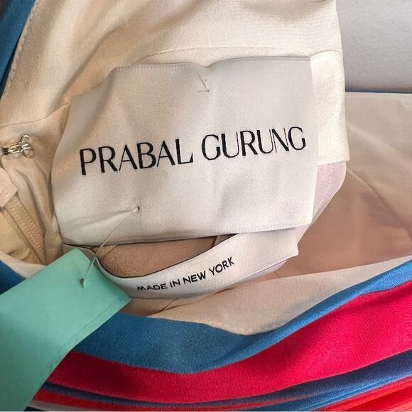 PRABAL GURÚNG made in the USA SILK PLEADED MULTICOLORED FUN - Picture 8 of 8